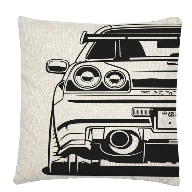JDM Sports Car half side cushion cover 45 x 45cm - over 20 styles!