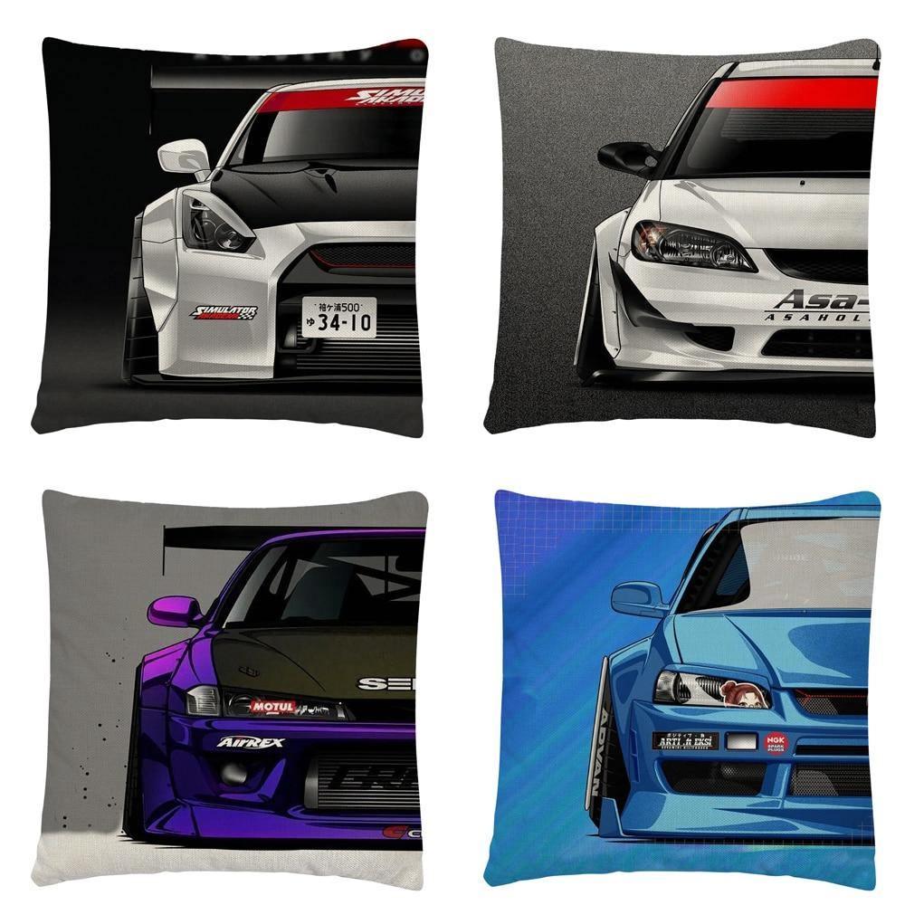 JDM Sports Car half side cushion cover 45 x 45cm - over 20 styles!
