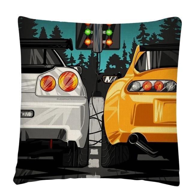 JDM Sports Car half side cushion cover 45 x 45cm - over 20 styles!