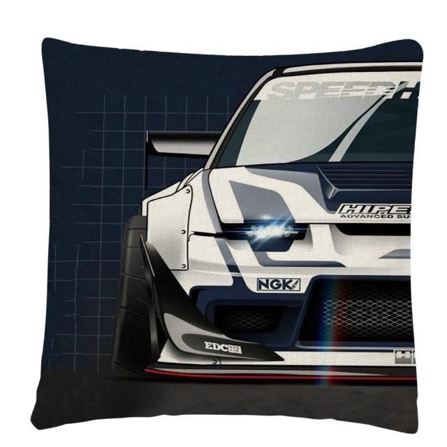 JDM Sports Car half side cushion cover 45 x 45cm - over 20 styles!