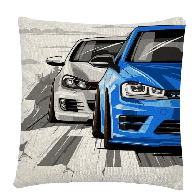 JDM Sports Car half side cushion cover 45 x 45cm - over 20 styles!