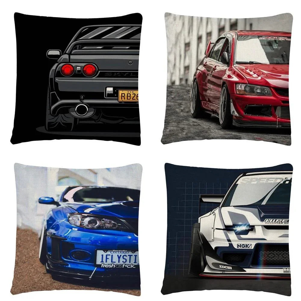 JDM Sports Car half side cushion cover 45 x 45cm - over 20 styles!