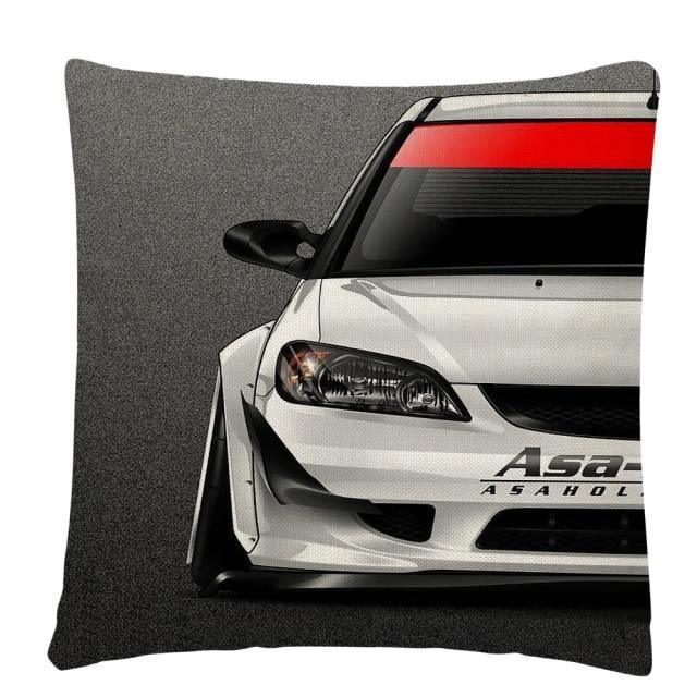 JDM Sports Car half side cushion cover 45 x 45cm - over 20 styles!