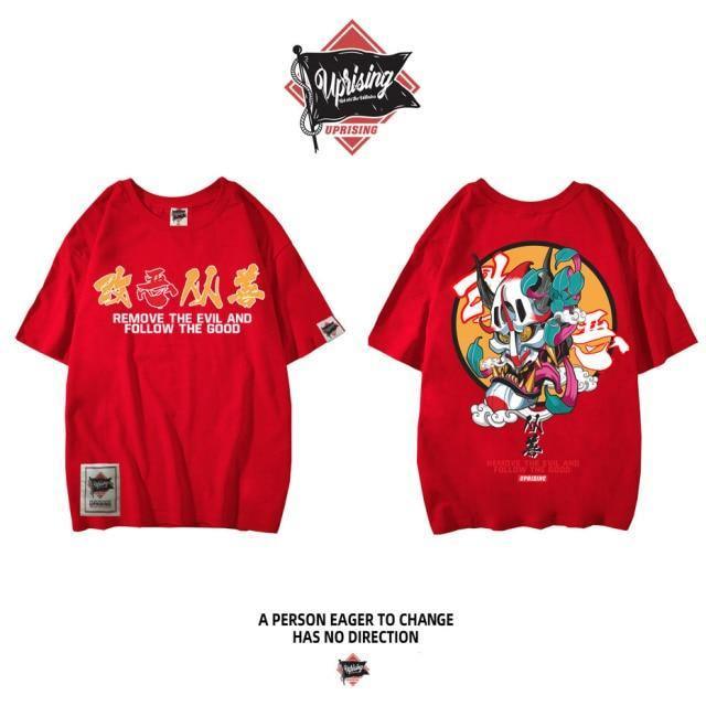 JDM streetwear Demon Mask "Remove the Evil" t-shirt