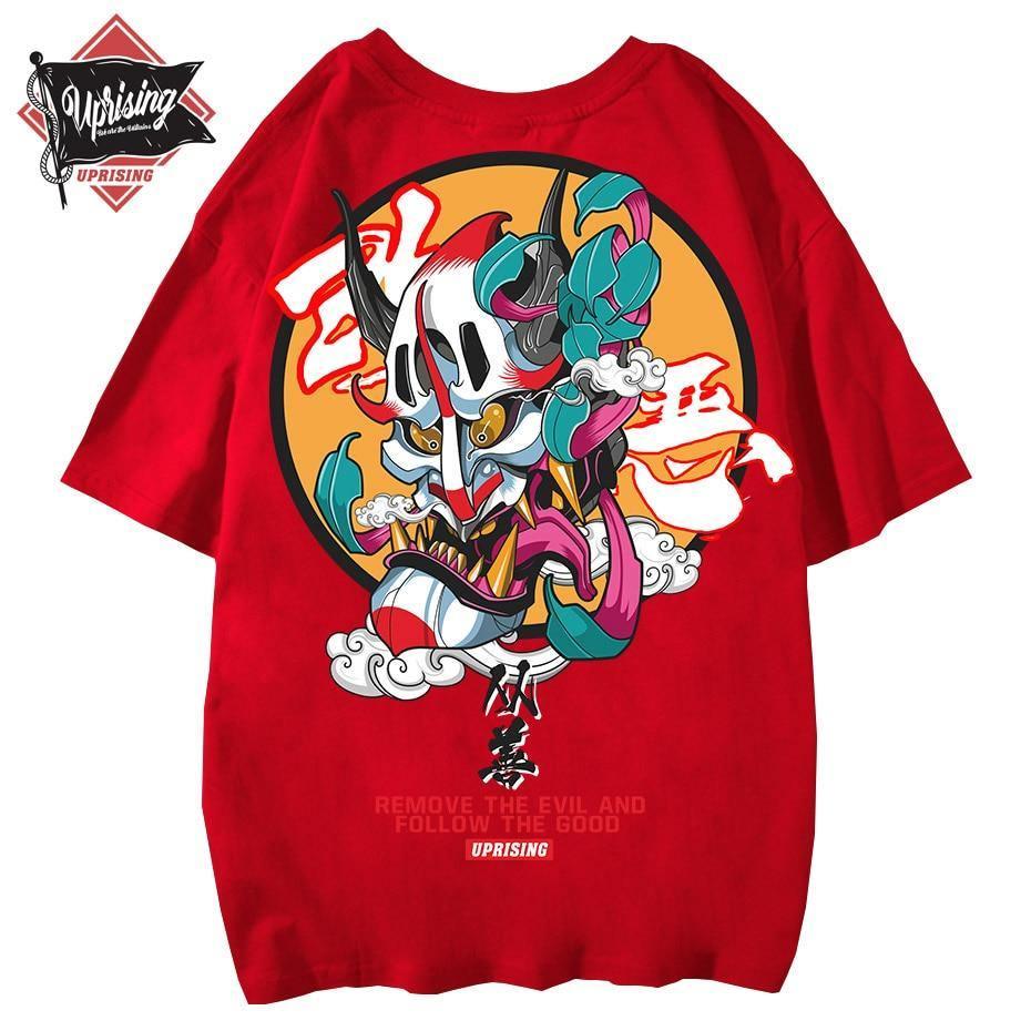 JDM streetwear Demon Mask "Remove the Evil" t-shirt