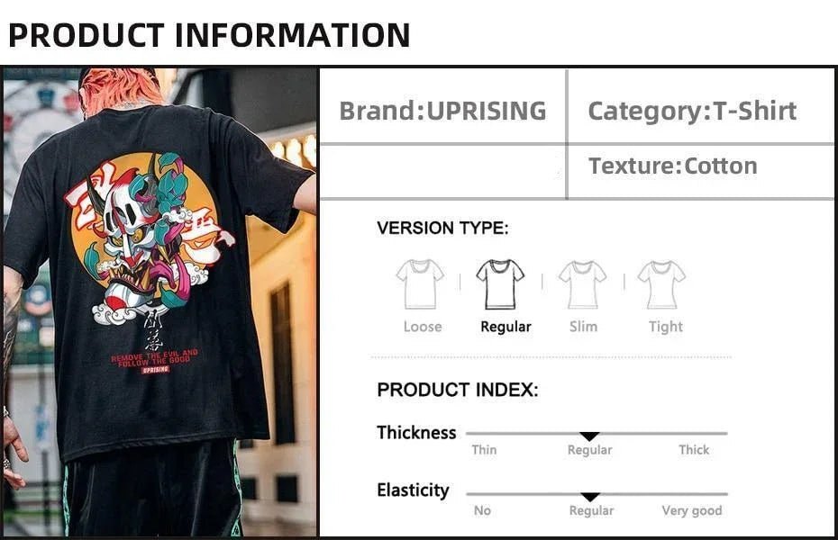 JDM streetwear Demon Mask "Remove the Evil" t-shirt