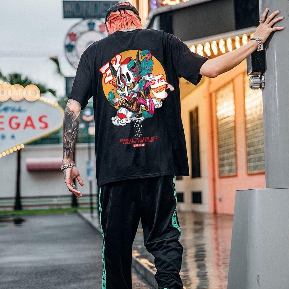 JDM streetwear Demon Mask "Remove the Evil" t-shirt
