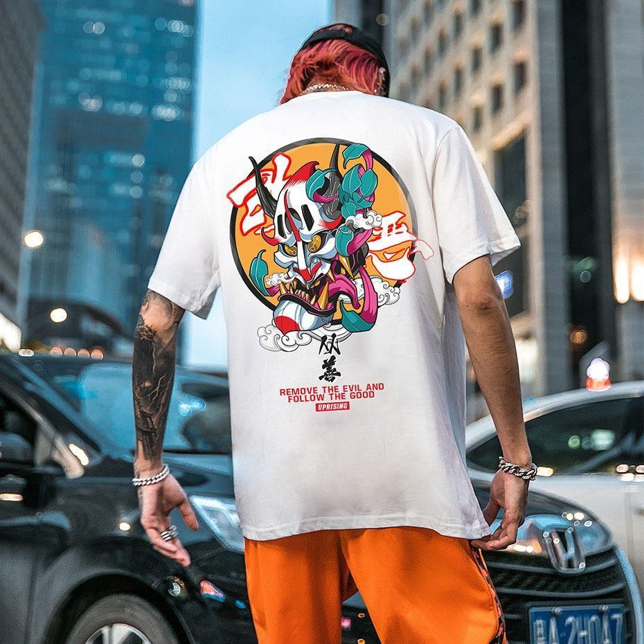 JDM streetwear Demon Mask "Remove the Evil" t-shirt