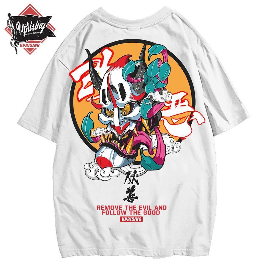 JDM streetwear Demon Mask "Remove the Evil" t-shirt
