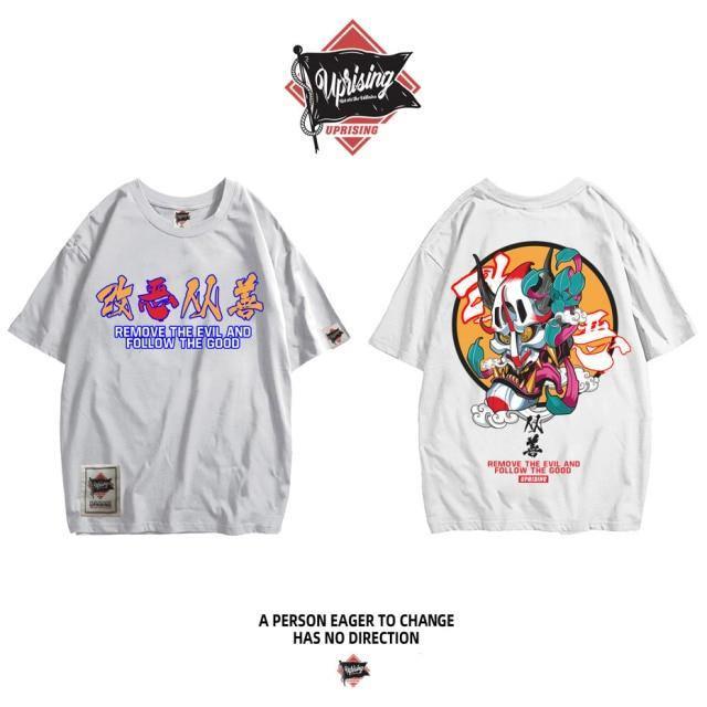 JDM streetwear Demon Mask "Remove the Evil" t-shirt