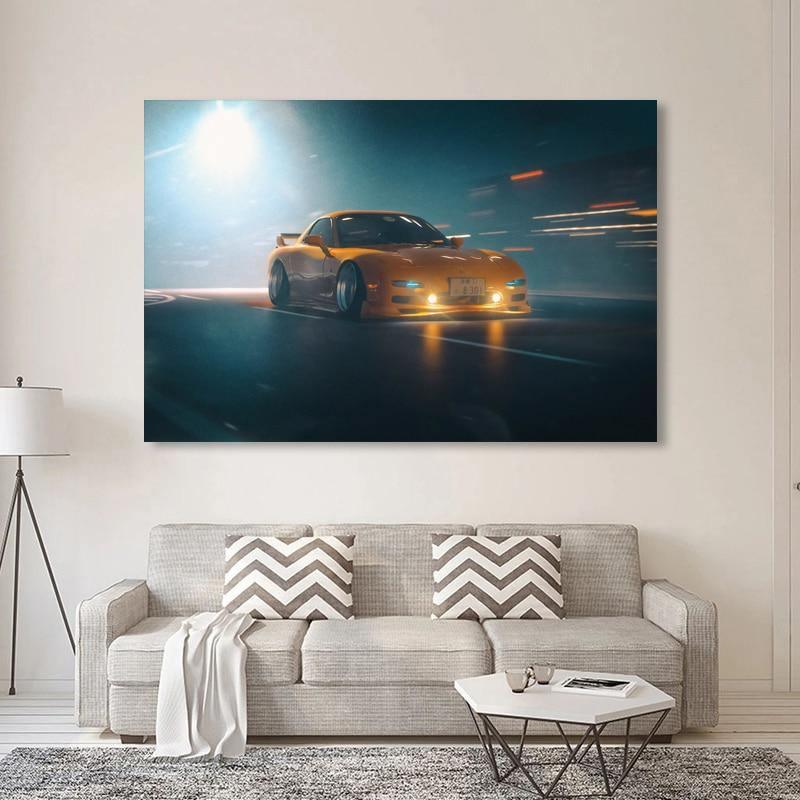 Mazda FD3S RX7 canvas wall art