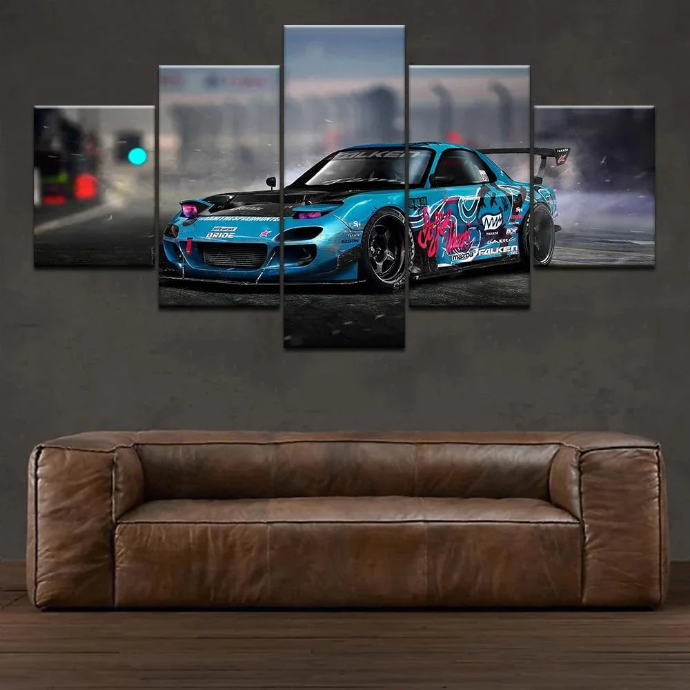Mazda RX7 FD3S drift car canvas wall art