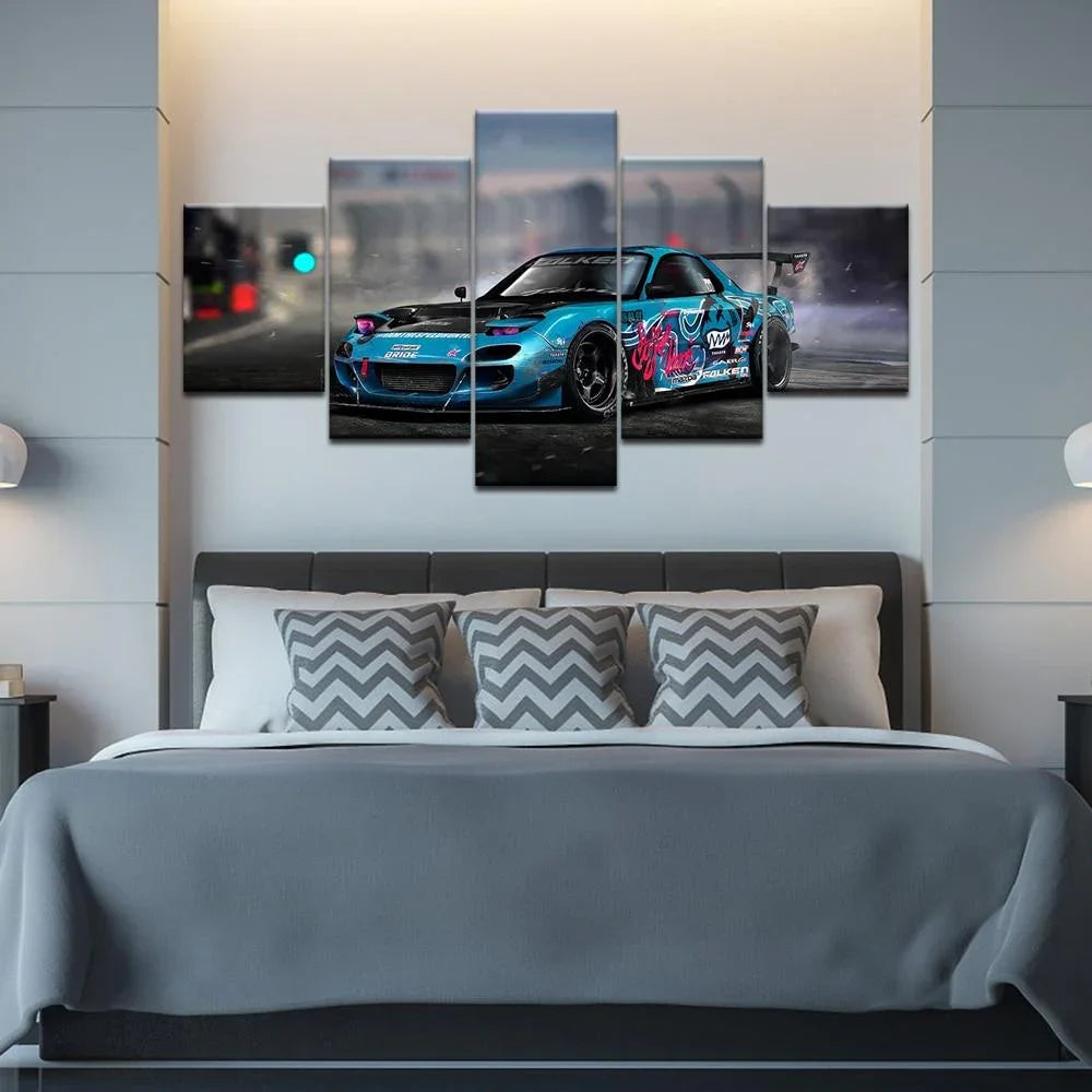 Mazda RX7 FD3S drift car canvas wall art