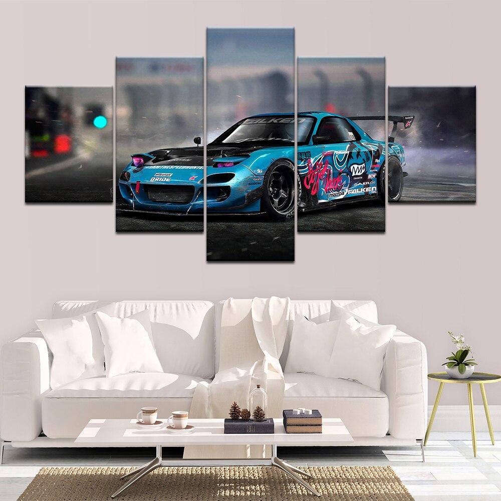 Mazda RX7 FD3S drift car canvas wall art