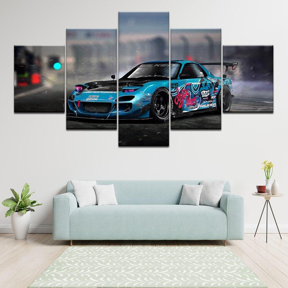 Mazda RX7 FD3S drift car canvas wall art
