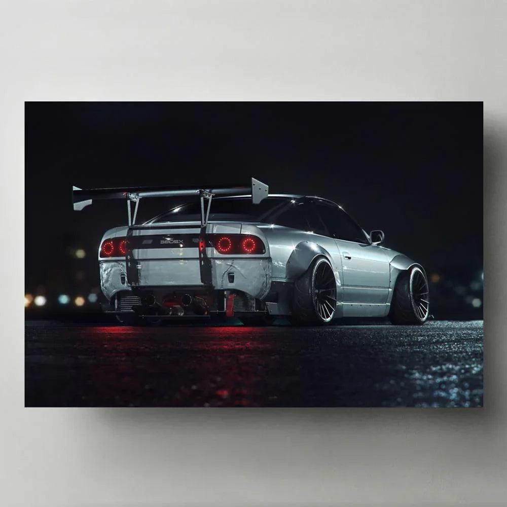 Nissan 180SX Rocket Bunny widebody canvas print wall art