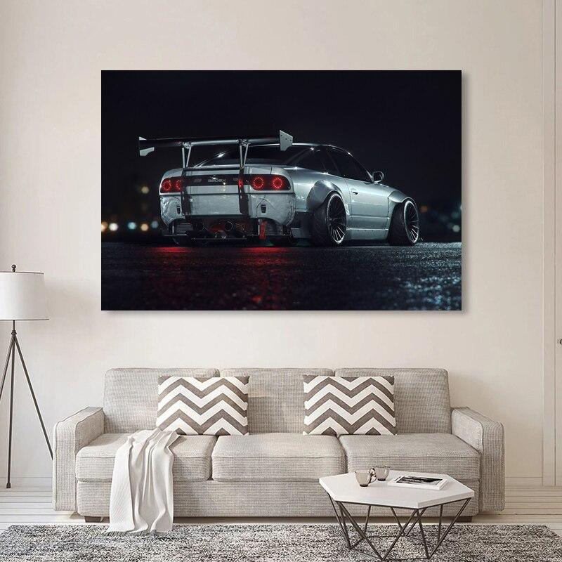 Nissan 180SX Rocket Bunny widebody canvas print wall art