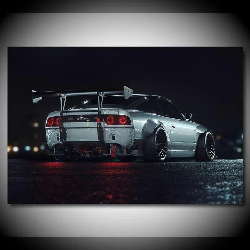 Nissan 180SX Rocket Bunny widebody canvas print wall art
