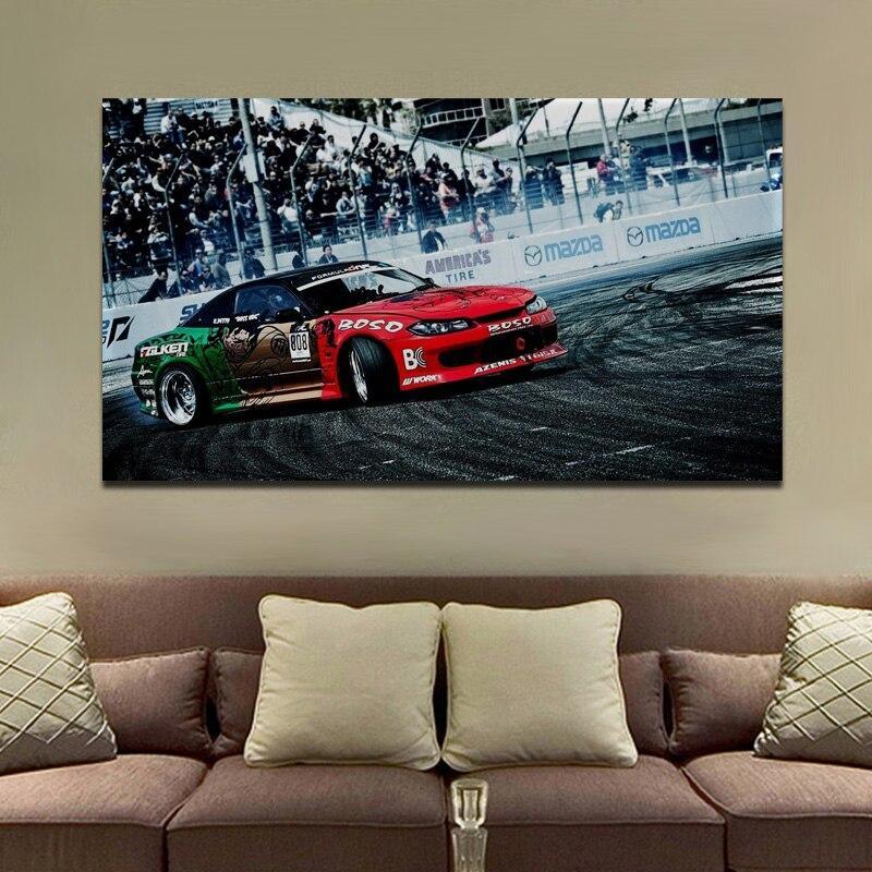 Nissan Silvia S15 Drift Car Fabric Printed Frameless Poster