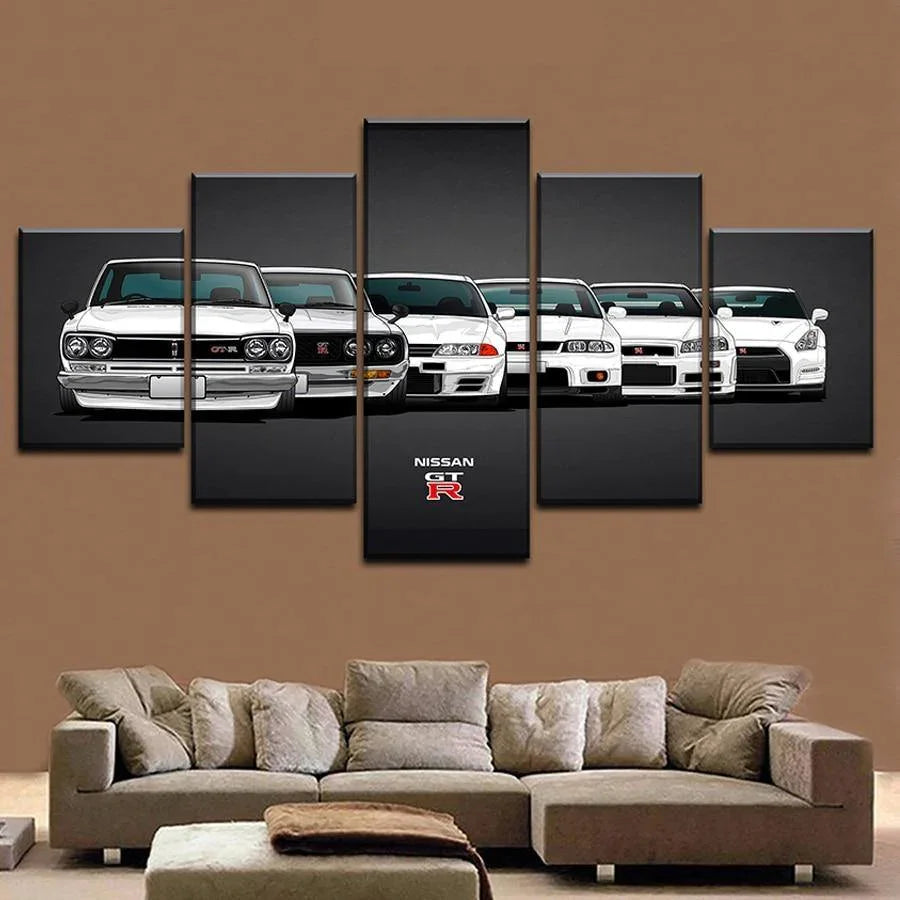 Nissan Skyline GTR generations - multi-piece canvas wall art