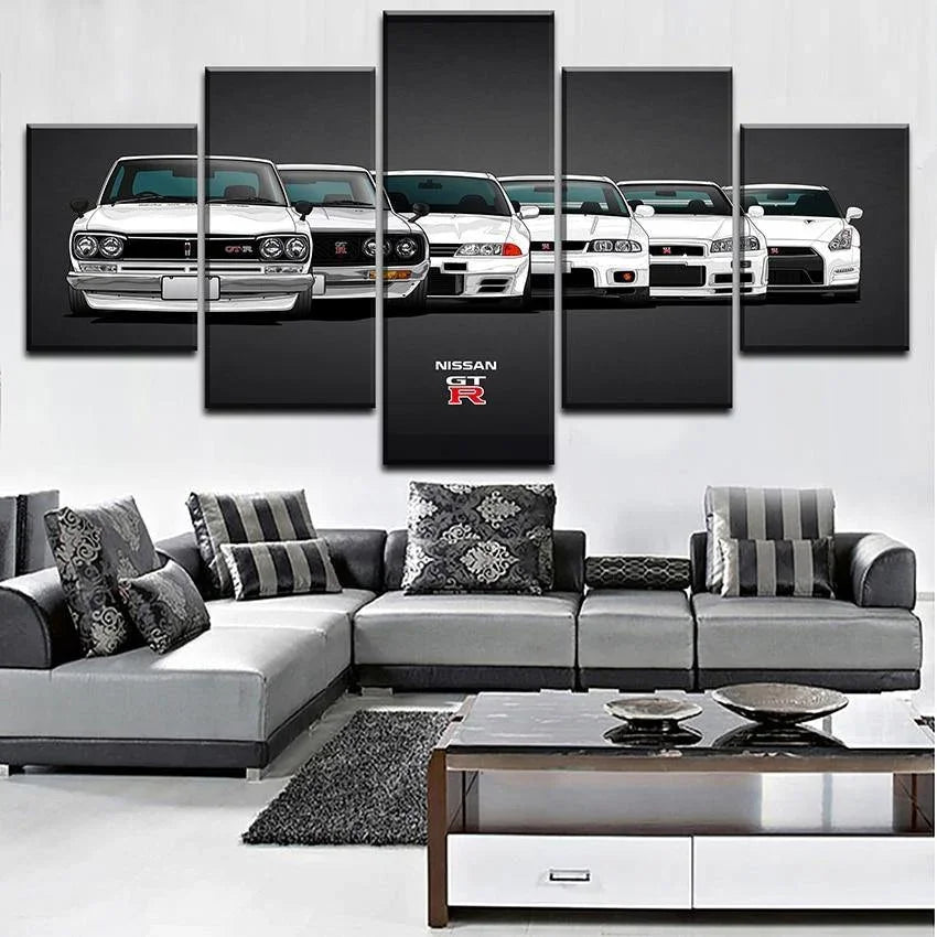Nissan Skyline GTR generations - multi-piece canvas wall art
