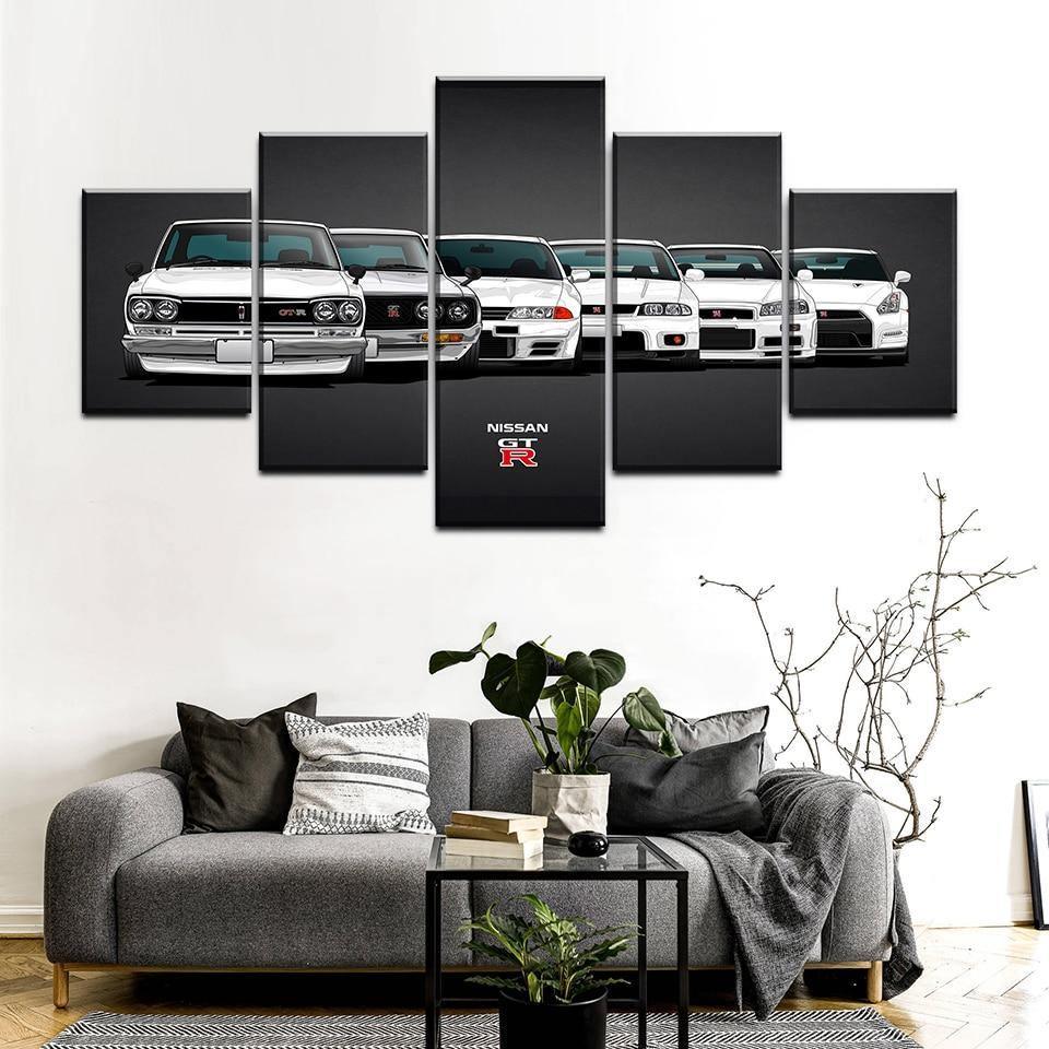 Nissan Skyline GTR generations - multi-piece canvas wall art