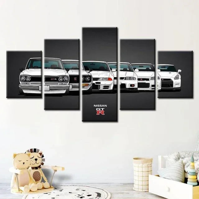 Nissan Skyline GTR generations - multi-piece canvas wall art
