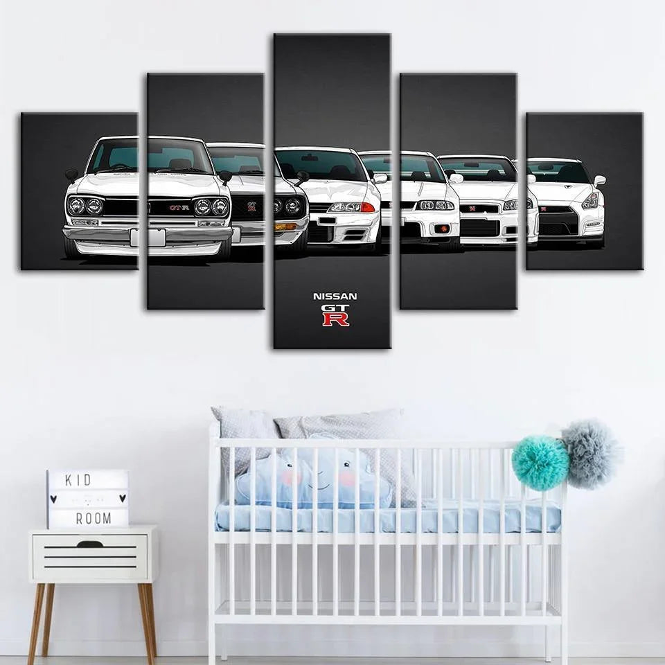 Nissan Skyline GTR generations - multi-piece canvas wall art