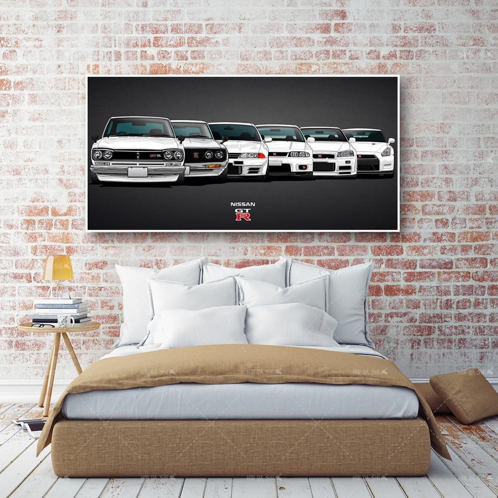 Nissan Skyline GTR generations wall art canvas print