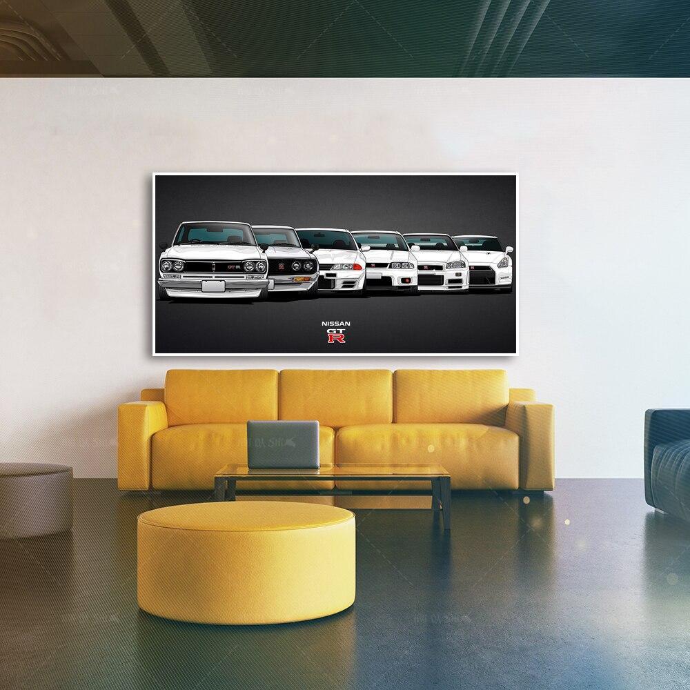 Nissan Skyline GTR generations wall art canvas print