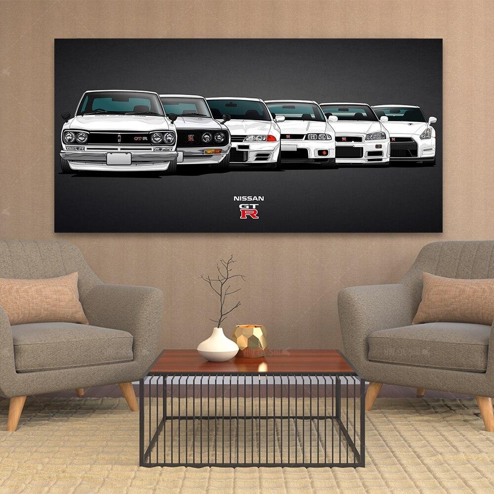 Nissan Skyline GTR generations wall art canvas print