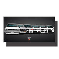 Nissan Skyline GTR generations wall art canvas print
