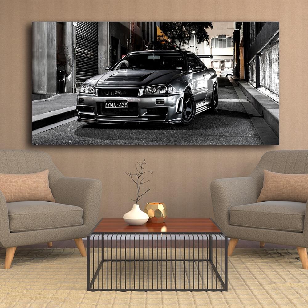 Nissan Skyline R34 GTR Canvas HD Printed Wall Art