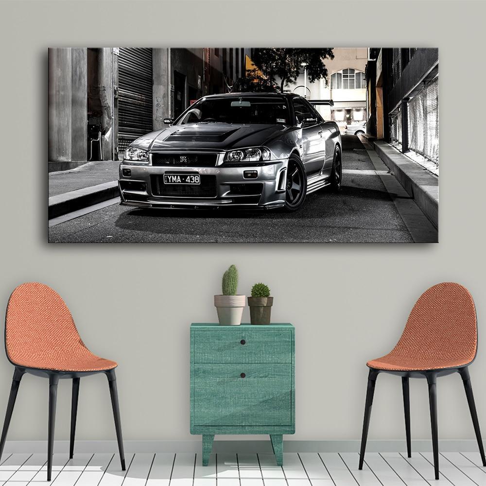 Nissan Skyline R34 GTR Canvas HD Printed Wall Art