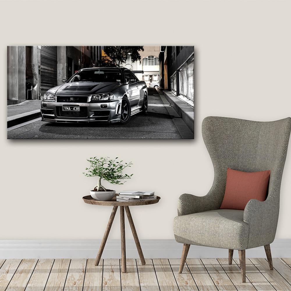 Nissan Skyline R34 GTR Canvas HD Printed Wall Art