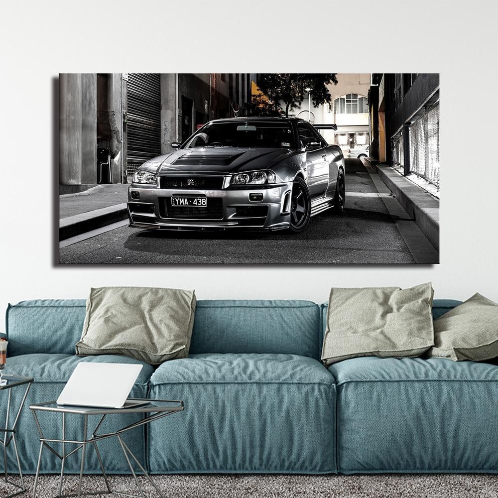 Nissan Skyline R34 GTR Canvas HD Printed Wall Art