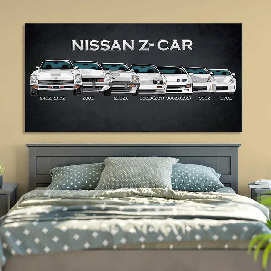 Nissan Z Generations wall art canvas print