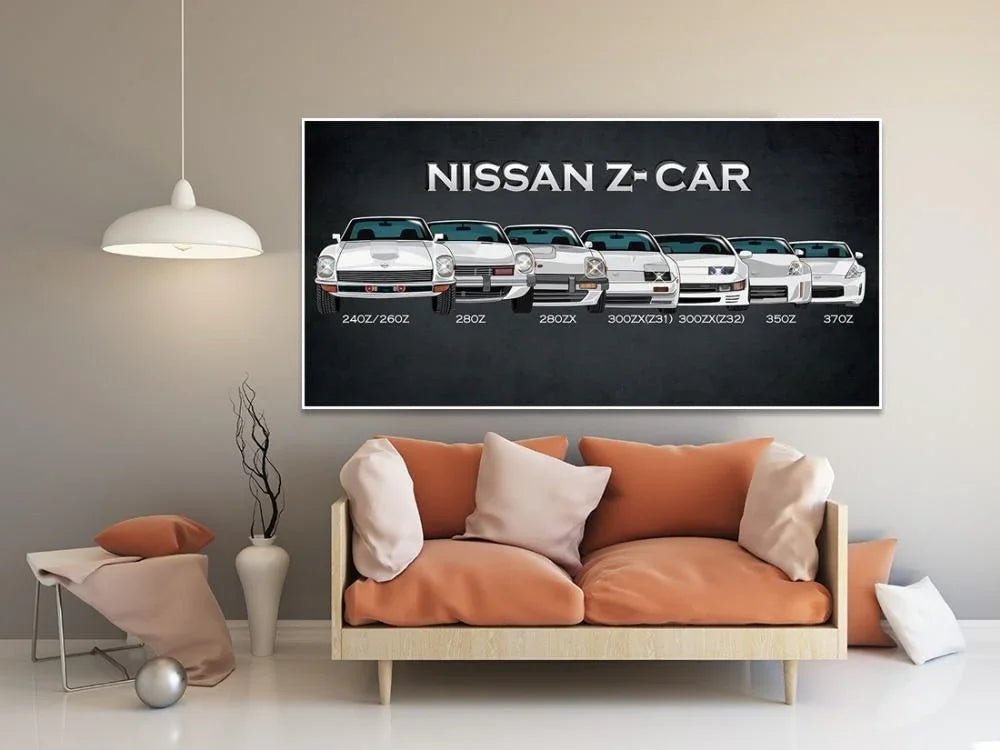 Nissan Z Generations wall art canvas print