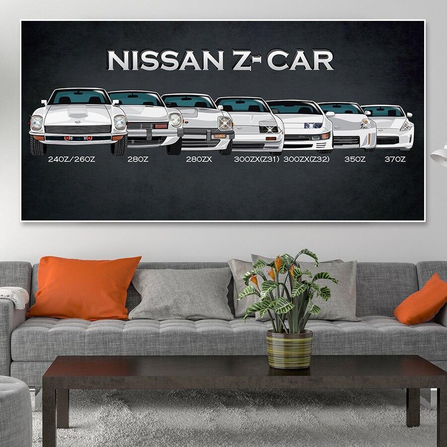 Nissan Z Generations wall art canvas print