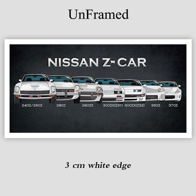 Nissan Z Generations wall art canvas print
