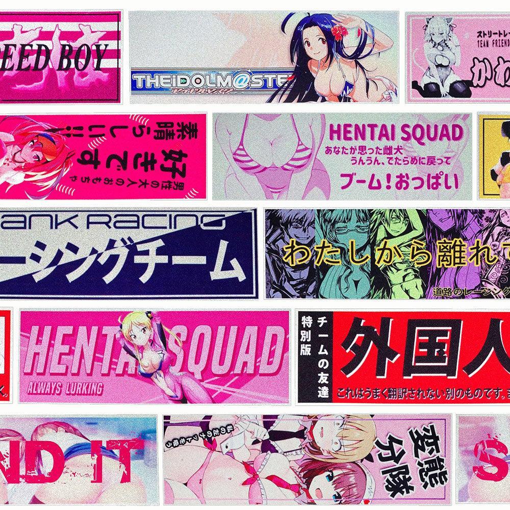 Reflective JDM anime girl sticker - 20cm long