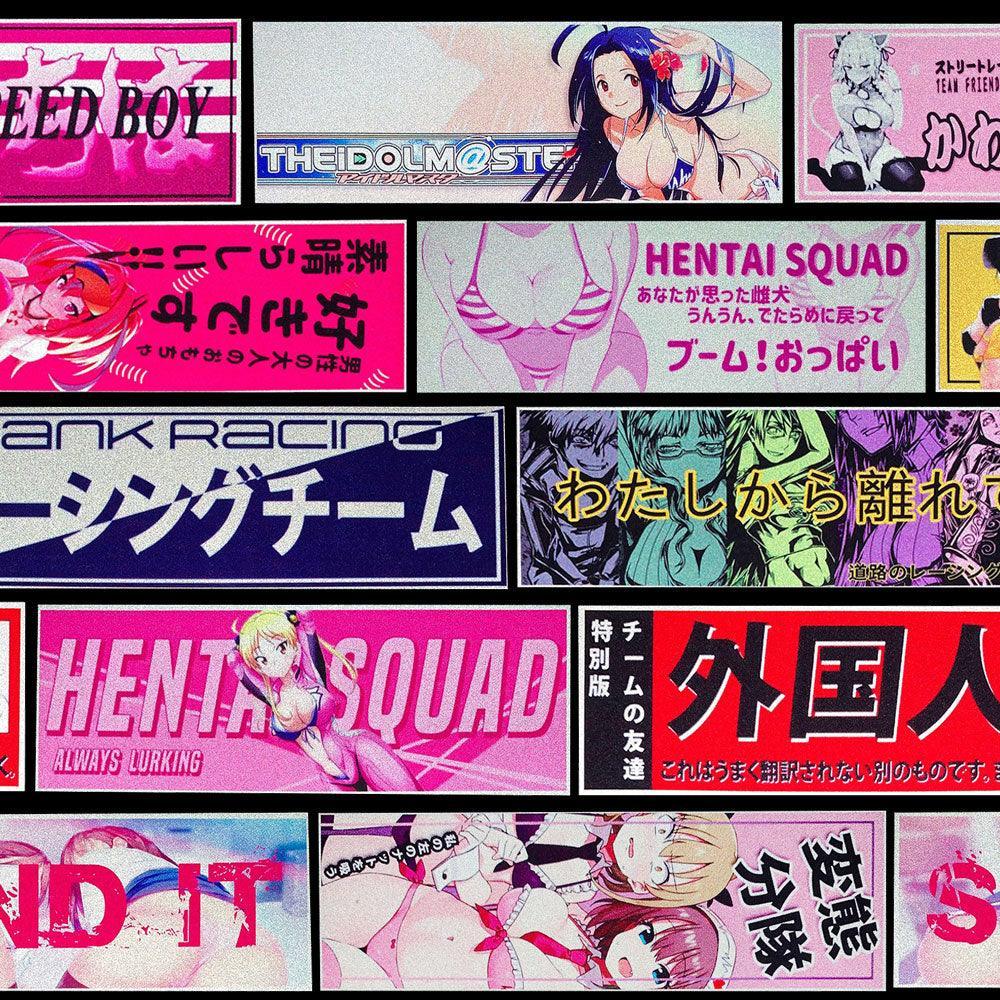 Reflective JDM anime girl sticker - 20cm long
