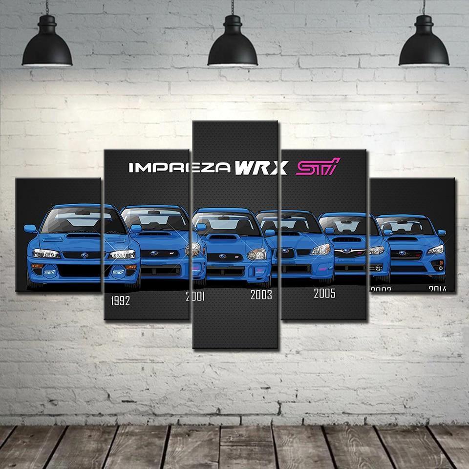 Subaru Impreza WRX STI - 5 Panel canvas wall art