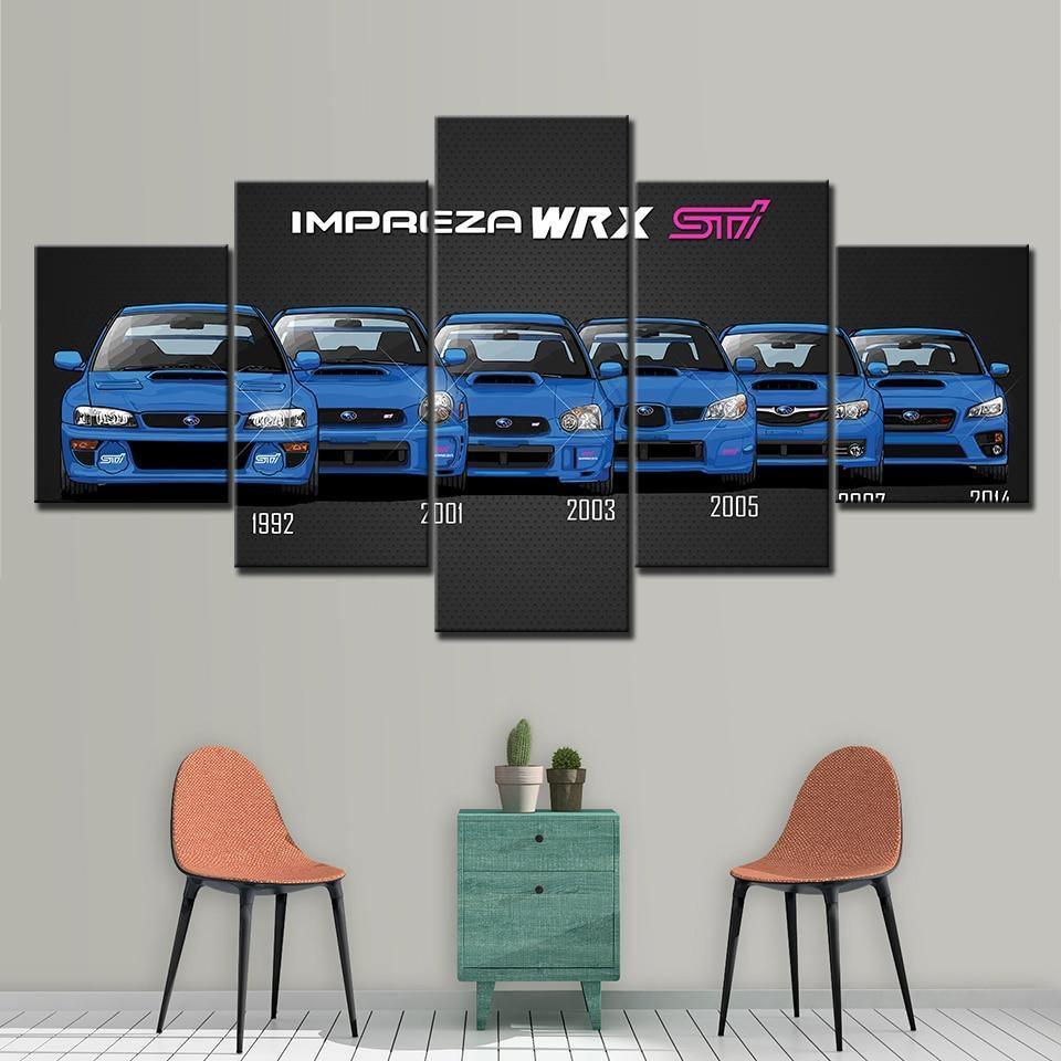 Subaru Impreza WRX STI - 5 Panel canvas wall art
