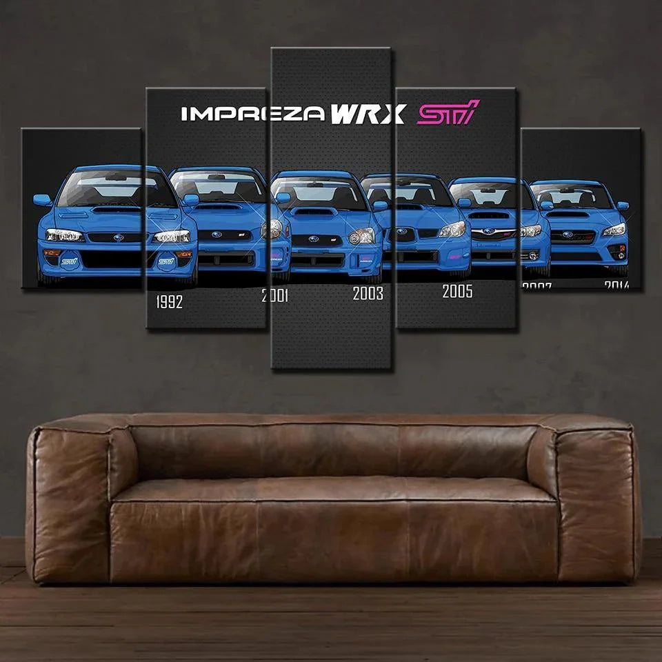 Subaru Impreza WRX STI - 5 Panel canvas wall art