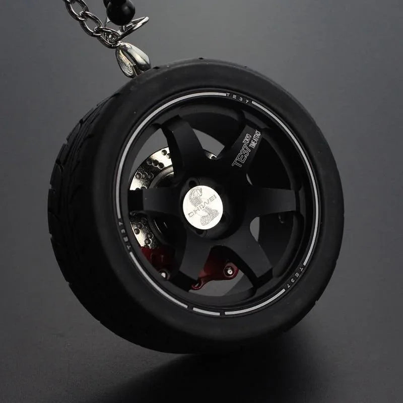 TE37 & JDM Wheel keychain / rearview mirror ornament