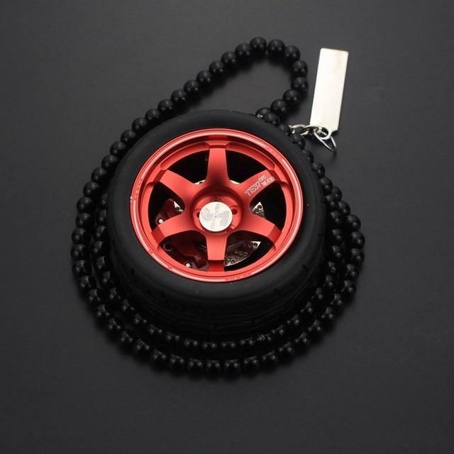 TE37 & JDM Wheel keychain / rearview mirror ornament